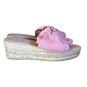 Manebi Suede Bow Espadrille Wedge Sandals